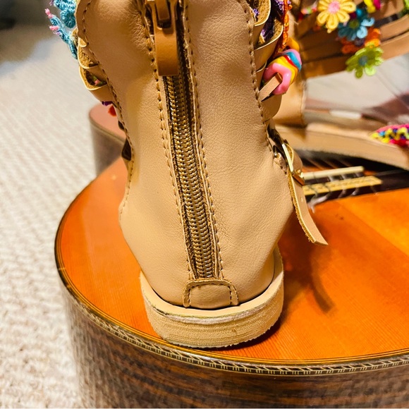 💐Frisky Colorful Floral Zip Back Ankle Thong Sandals! - Picture 10 of 10